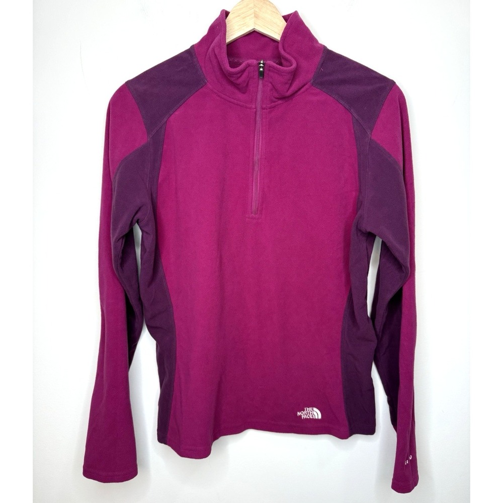 The North Face TKA 100 Fleece Pullover Women M Purple Quarter Zip Gorpcore Sport